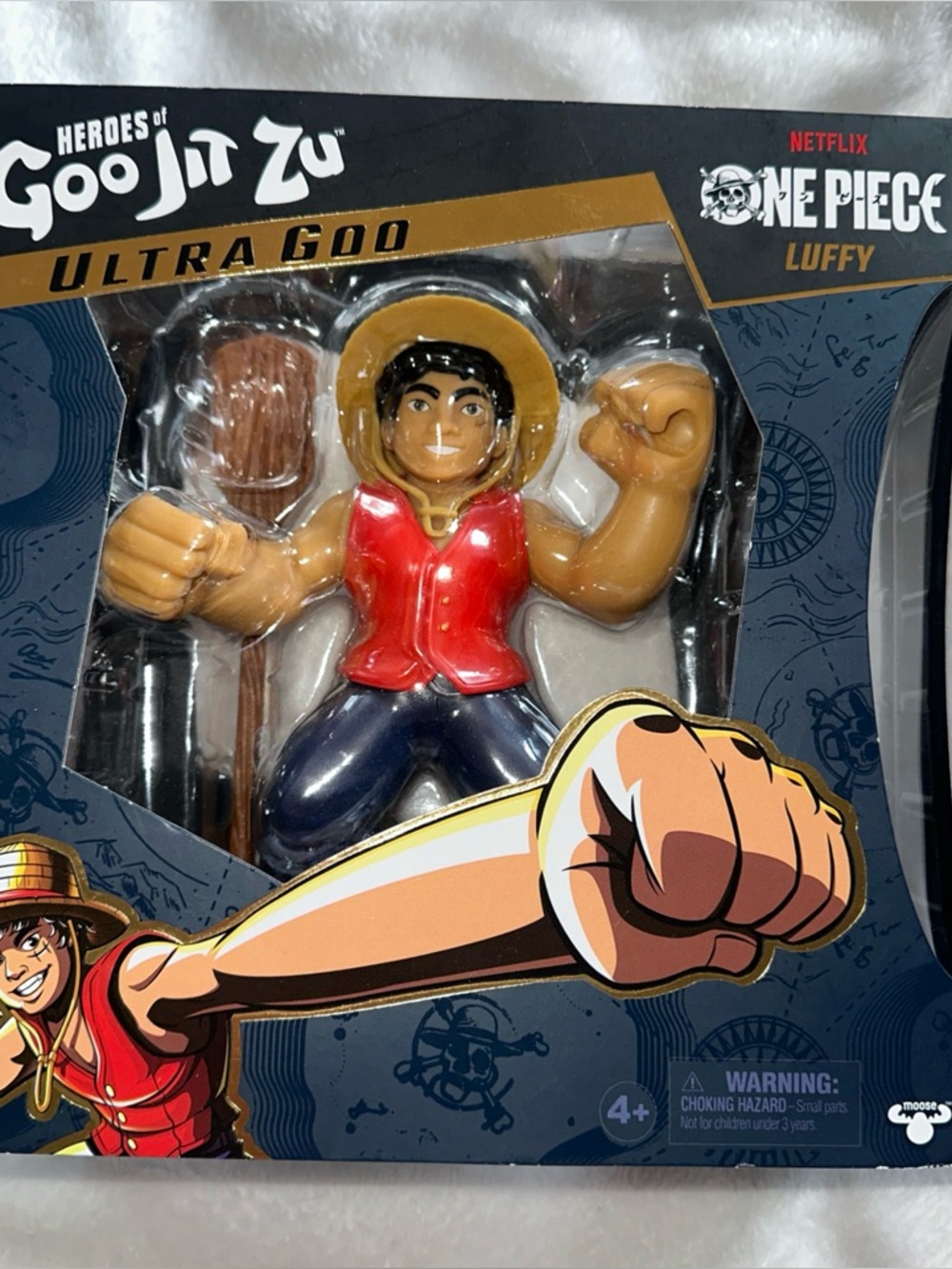 LUFFY ONE PIECE Heroes of Goo Jit Zu ULTRA GOO Netflix 2024 Stretchy 7" Moose